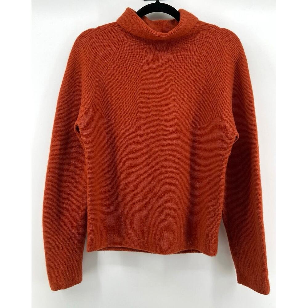 Uniqlo | 3D Knit Wool Blend Turtleneck Sweater Burnt Orange Rust Women's XS